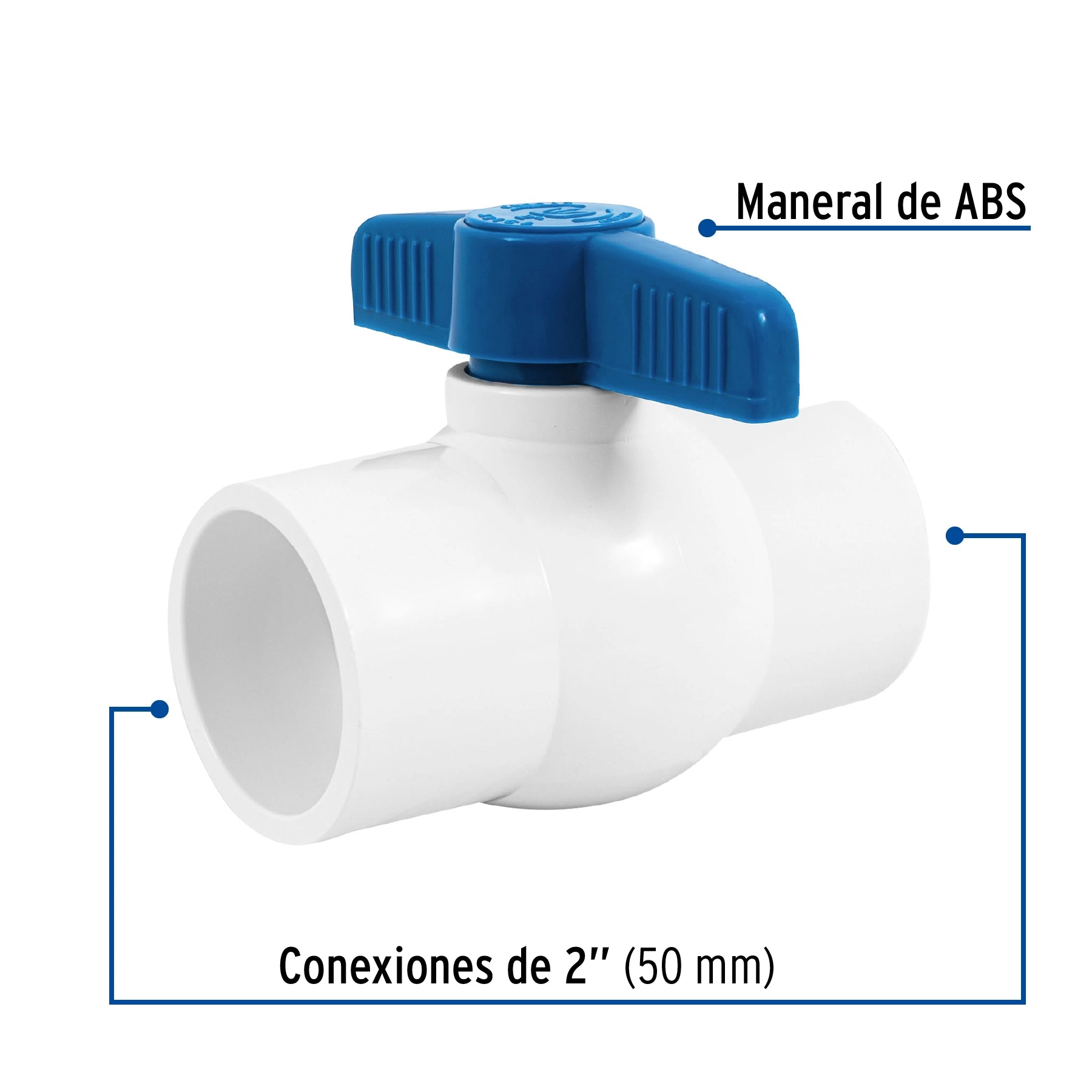Valvula Esfera PVC Hidraulico Cementar Saniflow 2" (50 mm)