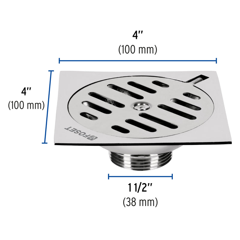 Coladera Cuadrada Metalica 4" X 4" Foset Basic