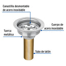 Contracanasta para Fregadero Acero Inoxidable con Tubo de Laton Foset
