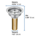 Contracanasta para Fregadero Acero Inoxidable con Tubo de Laton Foset