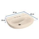 Lavabo Ceramico con Rebosadero Marfil Foset