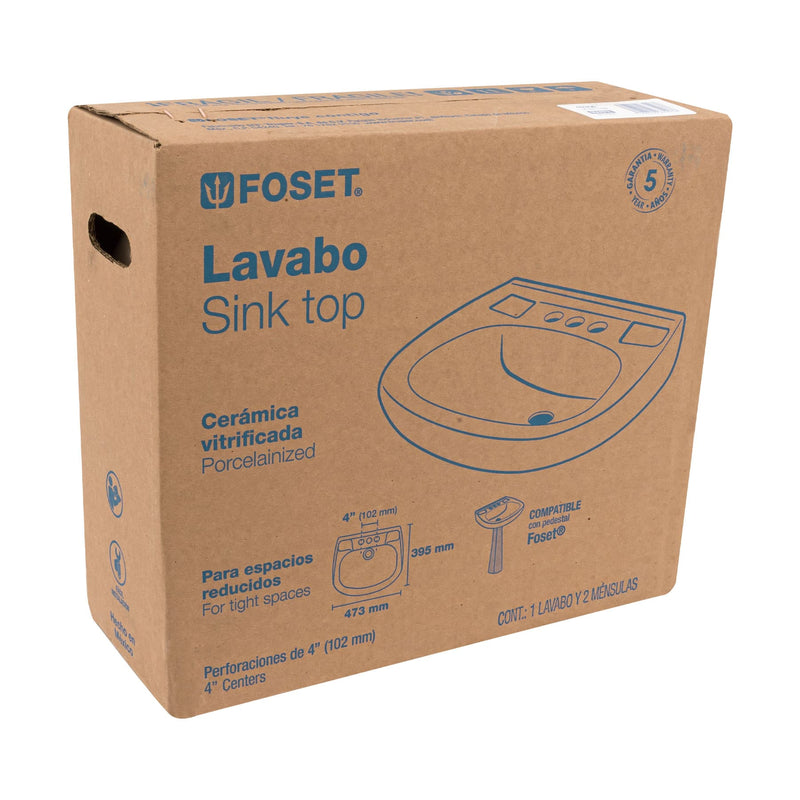 Lavabo Ceramico con Rebosadero Marfil Foset