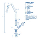 Llave Individual para Fregadero Cuello Corto con Maneral Metalico Foset Basic