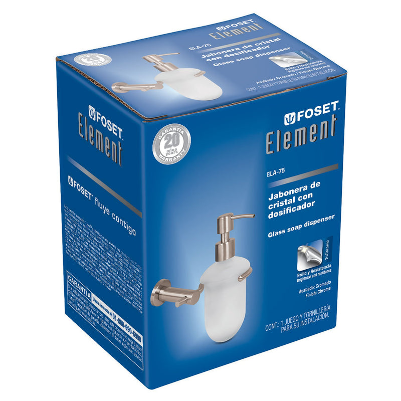 Dispensador de Jabon Liquido Acabado Cromo Foset Element