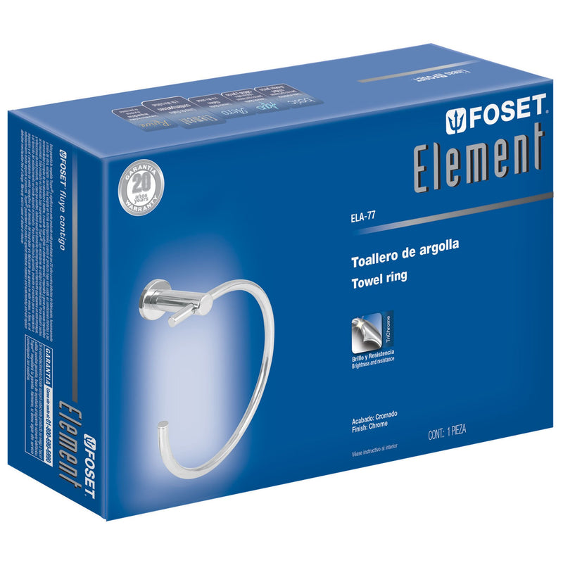 Toallero de Argolla Acabado Cromo Foset Element