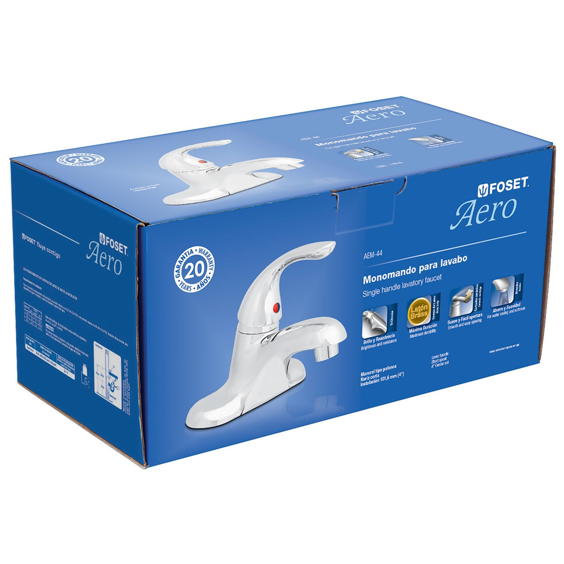 Monomando para Lavabo 4" Foset Aero