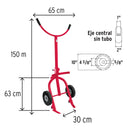 Diablo para Tambos Tipo Toro 300 Kilos Ruedas de Hule Solido Fiero