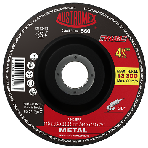 Disco de Desbaste Metal 4"1/2 HUM 560 Austromex