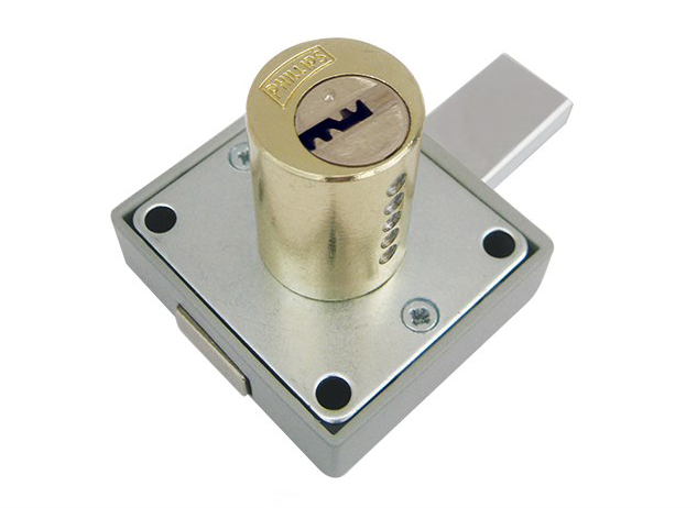 Cerradura para Mueble Cuadrada Cilindro Corto Phillips 250 CH C  Cromo