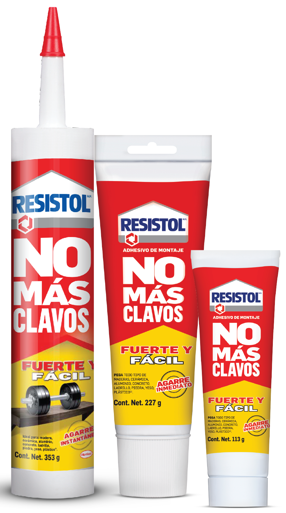 Adhesivo de Montaje No Mas Clavos Blanco Cartucho 353 gms Resistol