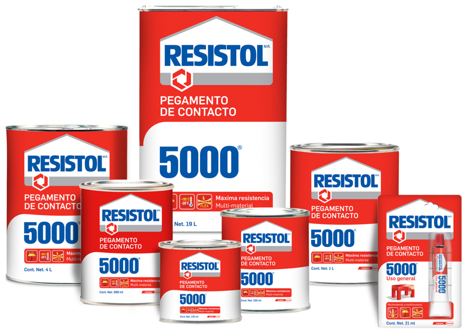 Pegamento de Contacto 5000 Tubo de 21 ml Uso General Amarillo Resistol