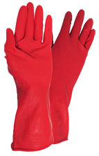 Guantes de Latex Grabado Rojo Talla  7 Chica Adex